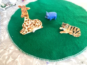 BONE CHINA ANIMAL COLLECTION 3 PIECES TIGER GIRAFFE BLUE PIG - Picture 1 of 4
