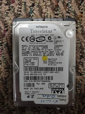 Hitachi Travelstar 7K100 HTS721010G9SA00 100GB Internal 7200RPM 2.5"... - Image 1 of 2