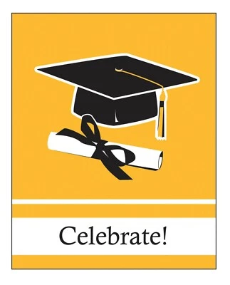 Graduation Invitations Grad Invites Yellow 25ct W/Envelopes Grad Party Supply - Image 1 of 2