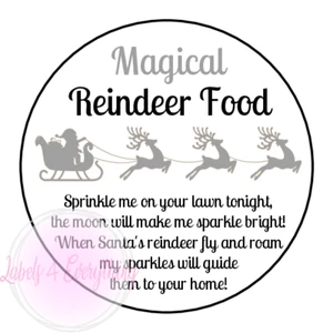 Magical Reindeer Food Christmas Stickers Silver Sweets Labels Seals Gift Xmas - Picture 1 of 1