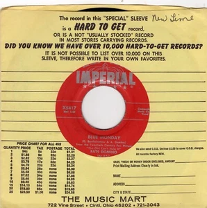 Fats Domino – Blue Monday 1956 Imperial Rock R&B Strong VG Plays Clean - Picture 1 of 2