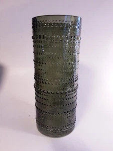 Smoke Green 10" Vase Fortessa Nuutajarvi Crate Barrel?  - Picture 1 of 5