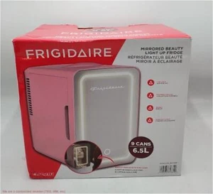 Frigidaire 9 Can Beauty Lighted Mirror Countertop Mini Fridge Pink SEE DETAILS - Picture 1 of 3