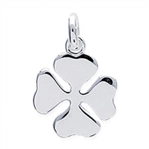 PENDENTIF TREFLE ARGENT RHODIE MEDAILLE CHAINE COLLIER - Picture 1 of 3