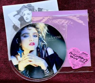 MADONNA JAPAN FIRST ALBUM 12" FULL ALBUM PICTURE DISC PROMO HEART OBI & INSERTS - Image 1 of 4