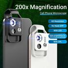200X Universal Clip Mobile Microscope Lens w/CPL &6LED Guide Lights For Huawei F
