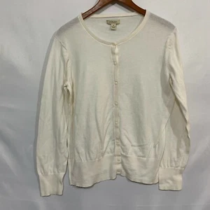 G H Bass And Co Girls Ivory Long Sleeves Button Down Cardigan Sweater Size XL - Picture 1 of 8