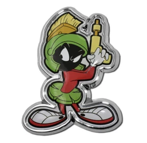 Emblema automático Marvin The Martian Looney Tunes cromado metal 2,5"" x 3,25 - Imagen 1 de 3
