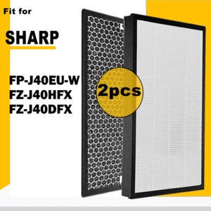 FZ-J40HFX FZ-J40DFX Hepa Activated Carbon Filter for Sharp FP-J40EU-W Purifier - Picture 1 of 8