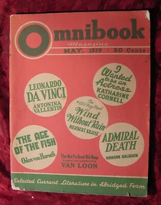 OMNIBOOK May 1939 Hendrik Willem Van Loon Katharine Cornell Hanson Baldwin - Picture 1 of 1