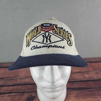 纽约洋基队帽子男式平沿帽围攻美国职棒大联盟棒球 1996 年世界系列冠军 — 第 1/4 张图片