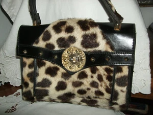 TASCHE TASCHE POCHETTE FUR FLECKFELL FUR SPOTTED OCELO LEO BOB VINTAGE - Bild 1 von 12