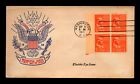 SC# 803EE-52 Electric Eye FDC - Unknown Artist Cachet  - Block of 4 - L33842
