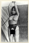 Darkhaird Nude Maid With Chain Collar / Tan Lines - BDSM (2nd Gen. Photo 1960s)