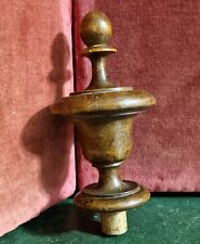Victorian carved turned wood post finial Antique french architectural salvage 4"