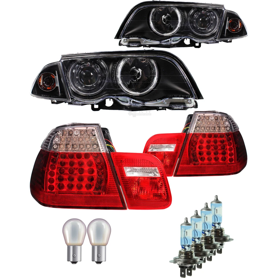 Set Scheinwerfer Rückleuchte 3er für BMW E46 98-01 CCFL inkl. Osram Lampen - Bild 1 von 1