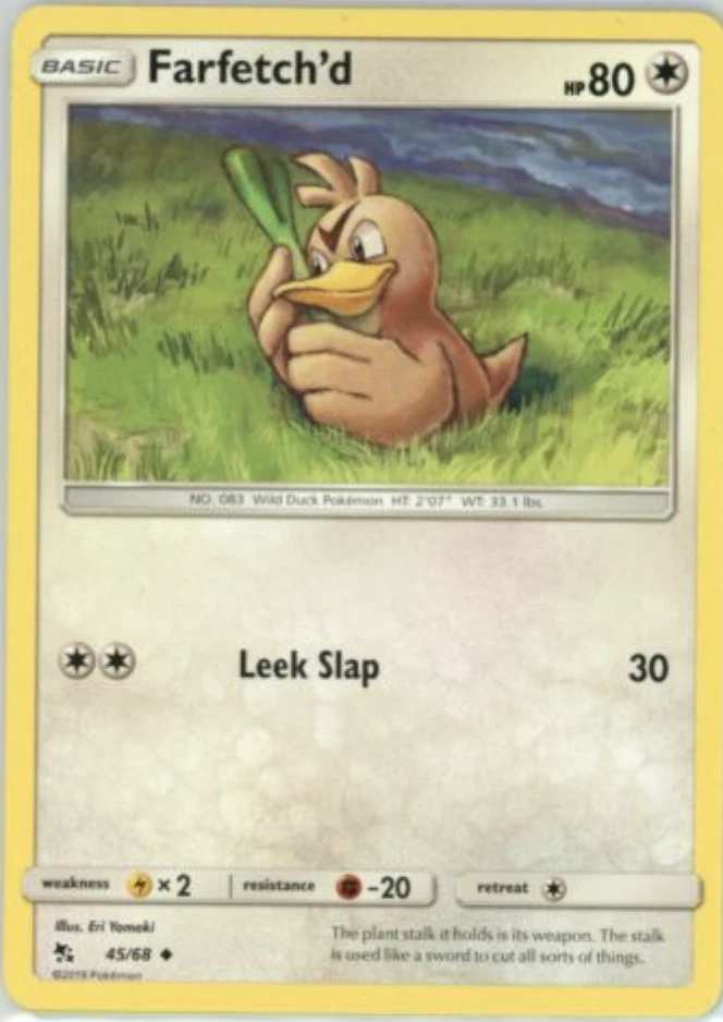 Pokemon -  Farfetch'd - 45/68 - Hidden Fates - Uncommon - NM/M - New - Image 1 of 1