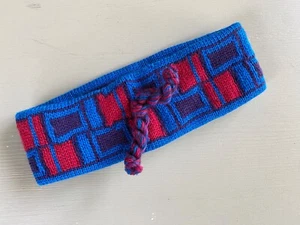Vintage Capello Knit Headband Ear Warmer Ski Snowboard Made in Canada Red Blued - Picture 1 of 7