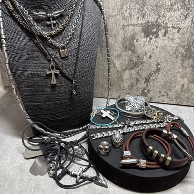 RESTPOSTEN Herren Modeschmuck Unisex Biker Halskette Armband Stahl Punk - Bild 1 von 4