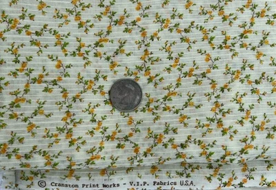 Vintage Dimity Tiny Print Cranston Print Works Pale Yellow Floral 146” - Image 1 of 4