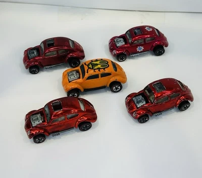 Hot Wheels Redline VW Bugs Lote de 5 Rosa Rojo Wisconsin Foto 1 de 4