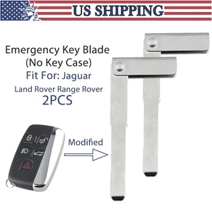 2 Uncut Smart Remote Emergency Blank Insert Key Blade for Land Rover for Jaguar - Picture 1 of 8