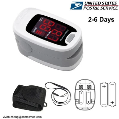 Finger Pulse Oximeter Blood Oxygen Monitor SpO2 Heart Rate Tester Free Bag USA - Image 1 of 4
