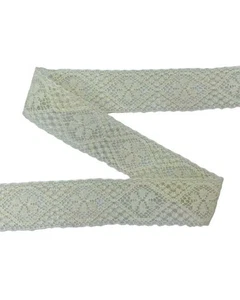 Passamaneria Merletto Ecrù Pizzo Ricamo Valencienne Rombo Fiore Tramezzo Alto 2  - Imagen 1 de 4