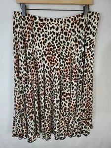 PREMISE SKIRT Women's Size PXL animal print flared midi flowy Stretch - Picture 1 of 10