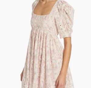 En Saison Pink Eyelet Embroidered Empire Waist Mini Dress Small NWOT - Picture 1 of 14