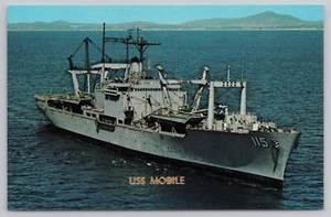 U.S.S. Mobil (LKA-115) Amphibious Cargo Ship 1969 Postcard - Picture 1 of 2