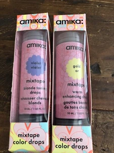 Amika Mixtape Toning Drops Violet & Gold Or Lot Of 2 Boxes - Picture 1 of 4