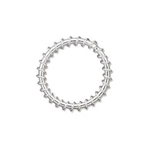 Component, 10 Silver Plated Steel Wire Wrapped 22mm Round Components * - Picture 1 of 1