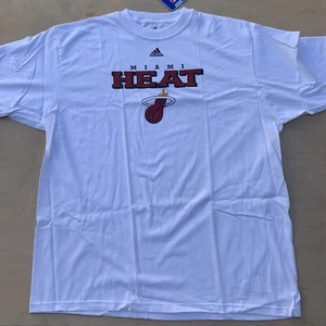 Deadstock Y2K Miami Heat ADIDAS White Graphic Shirt XL NBA Basketball - Picture 1 of 7