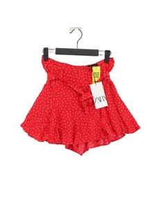 Zara Women's Shorts S Red Polkadot 100% Viscose Paperbag - Picture 1 of 5