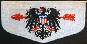 OA BLACK EAGLE LODGE 482 BSA TRANSATLANTIC 2017 JAMBOREE EAGLE FLAP GHOST MINT!! - Picture 1 of 2