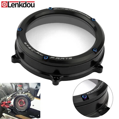 Cubierta de embrague transparente Racing para Ducati Panigale 1199/S 1299 959 Panigale V2 negra Foto 1 de 4