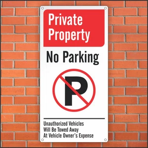 Private Property No Parking Sign - Authorized Vehicles Only Sign - 12 x 24 - Picture 1 of 1