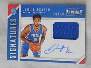 Jahlil Okafor 76ers 2015-16 Panini Threads Signatures Auto Jersey Rookie 199/199 - Picture 1 of 1