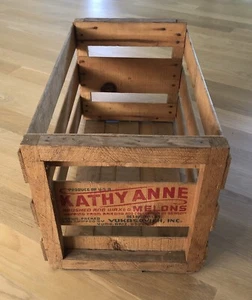 Caja de madera Kathy Anne de colección listón grande melón producir almacenamiento de vinilo Yuma Arizona - Imagen 1 de 11
