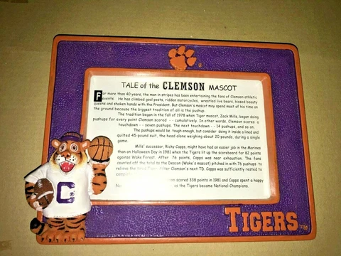 CLEMSON TIGERS  MASCOT BASKETBALL FOOTBALL FRAME NEW NCCA LICENSED Cover