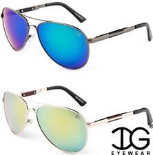 Designer Metal Pilot Mirrored Sunglasses Brow Bar Large Mens Women IG®