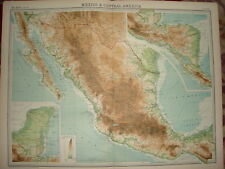 1920 LARGE MAP ~ MEXICO ~ CENTRAL AMERICA ~ 23" x 18"