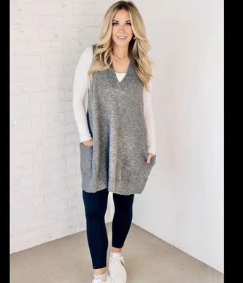 Chaleco suéter gris para mujer Becool tallas S/M Foto 1 de 4