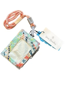 Vera Bradley ReActive RFID Lanyard Card Case Wallet Citrus Paisley New NWT - Picture 1 of 5