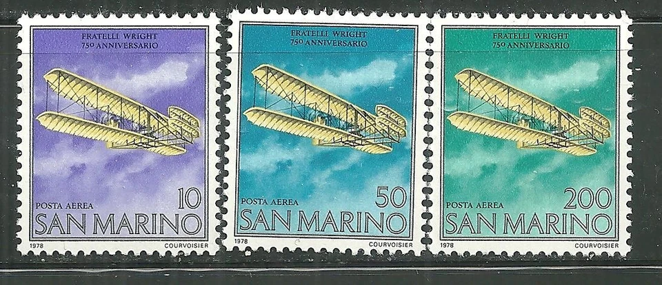 SAN MARINO C134-36 MNH 75TH ANNIVERSARY OF POWERED FLIGHT - image 1 of 1