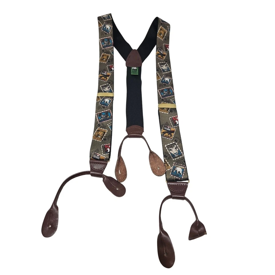 Estampilla de tirantes de la Federación Mundial de Vida Silvestre de los años 90 Kitsch Zoo animales de la selva Foto 1 de 4