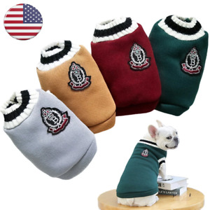 Cute College Style Cat Dog Sweater Winter Warm  Clothes for Small Medium Puppy