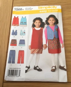 2013 SIMPLICITY SEWING PATTERN 1568 girl’s clothes age 3-8 UNCUT FREE P&P - Picture 1 of 4