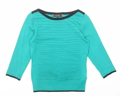 Principles Womens Green Boat Neck Acrylic Blend Jumper Size 8 - Image 1 of 4
